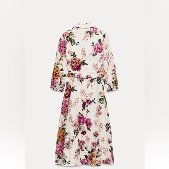 🦋 Bloggers Favorite 🦋 NWT ZARA 100% LINEN SHIRTDRESS ZW COLLECTION SIZE M - Picture 12 of 16